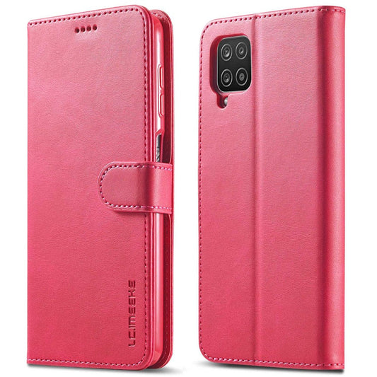 LC.IMEEKE Flip Phone Cover for Samsung Galaxy M53 5G, PU Leather TPU Shockproof Shell Folding Stand Folio Case - Red