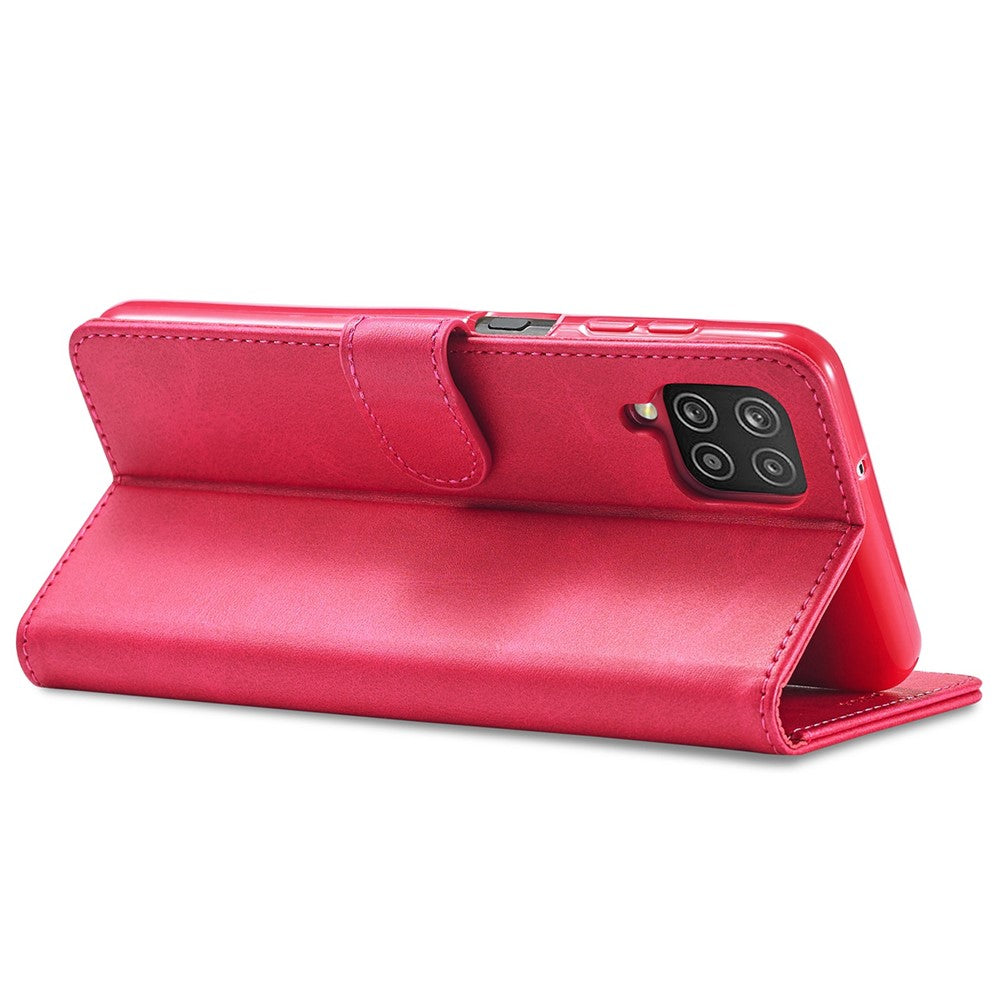 LC.IMEEKE Flip Phone Cover for Samsung Galaxy M53 5G, PU Leather TPU Shockproof Shell Folding Stand Folio Case - Red