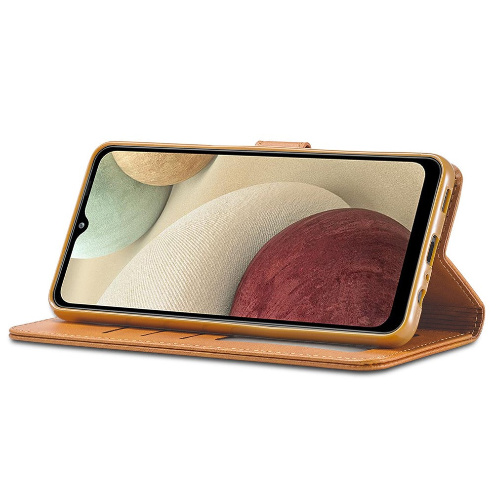 LC.IMEEKE Flip Phone Cover for Samsung Galaxy M53 5G, PU Leather TPU Shockproof Shell Folding Stand Folio Case - Light Brown