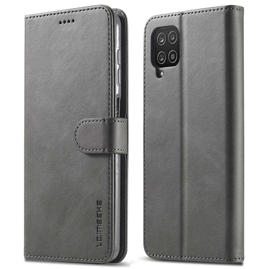 LC.IMEEKE Flip Phone Cover for Samsung Galaxy M53 5G, PU Leather TPU Shockproof Shell Folding Stand Folio Case - Grey