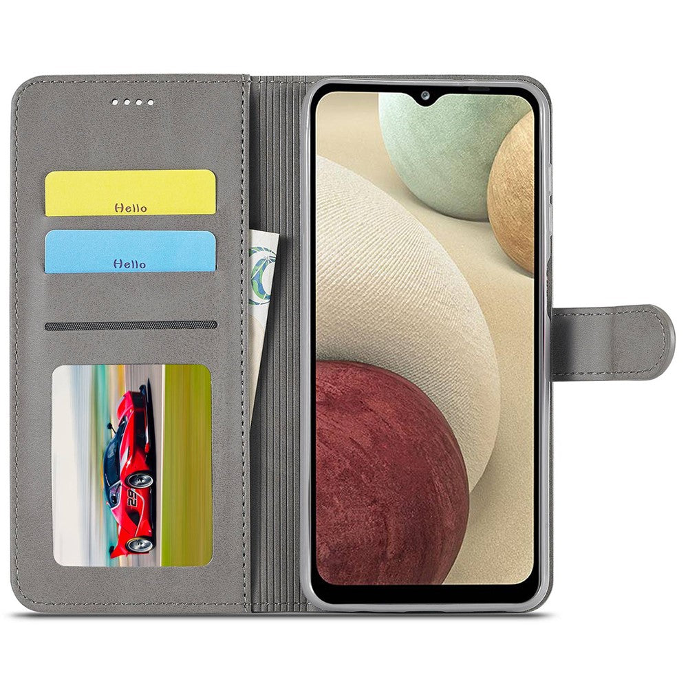 LC.IMEEKE Flip Phone Cover for Samsung Galaxy M53 5G, PU Leather TPU Shockproof Shell Folding Stand Folio Case - Grey