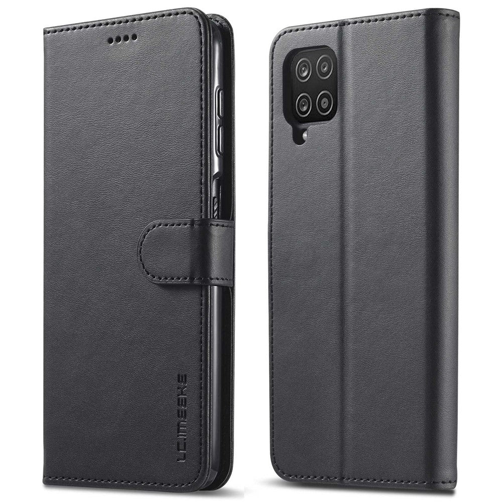 LC.IMEEKE Flip Phone Cover for Samsung Galaxy M53 5G, PU Leather TPU Shockproof Shell Folding Stand Folio Case - Black