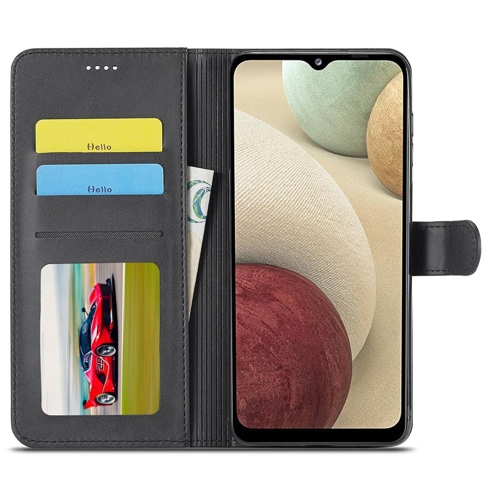 LC.IMEEKE Flip Phone Cover for Samsung Galaxy M53 5G, PU Leather TPU Shockproof Shell Folding Stand Folio Case - Black