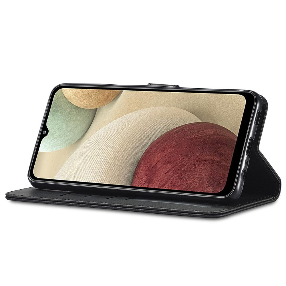 LC.IMEEKE Flip Phone Cover for Samsung Galaxy M53 5G, PU Leather TPU Shockproof Shell Folding Stand Folio Case - Black