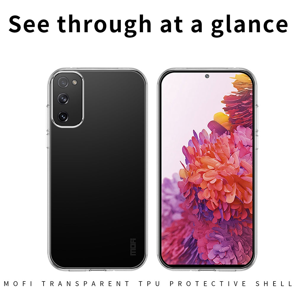 MOFI For Samsung Galaxy S20 FE 2022/S20 FE/S20 FE 5G/S20 Lite Drop-proof Transparent Phone Case Protector Soft TPU Back Cover