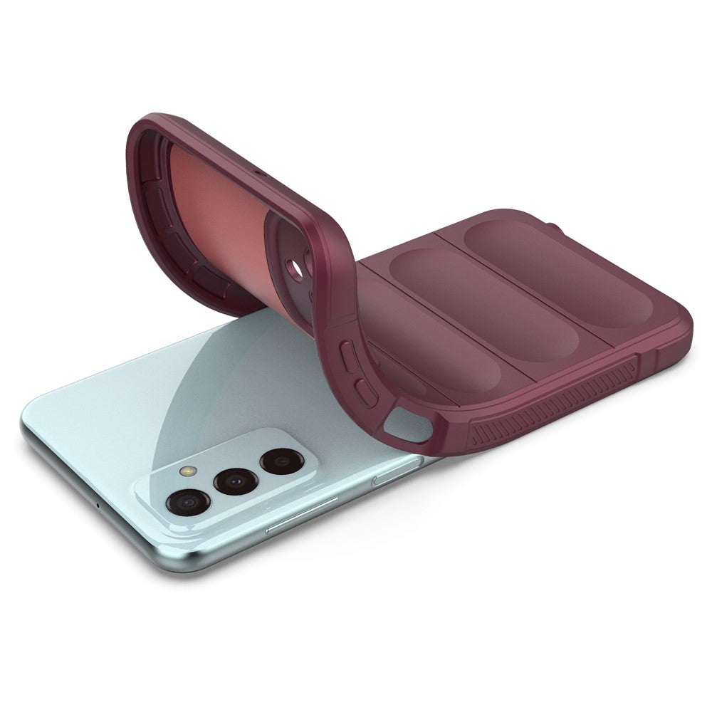 For Samsung Galaxy F23 5G/M23 5G Protective Case Anti-fall Shockproof Back Shell Flexible TPU Phone Cover - Wine Red