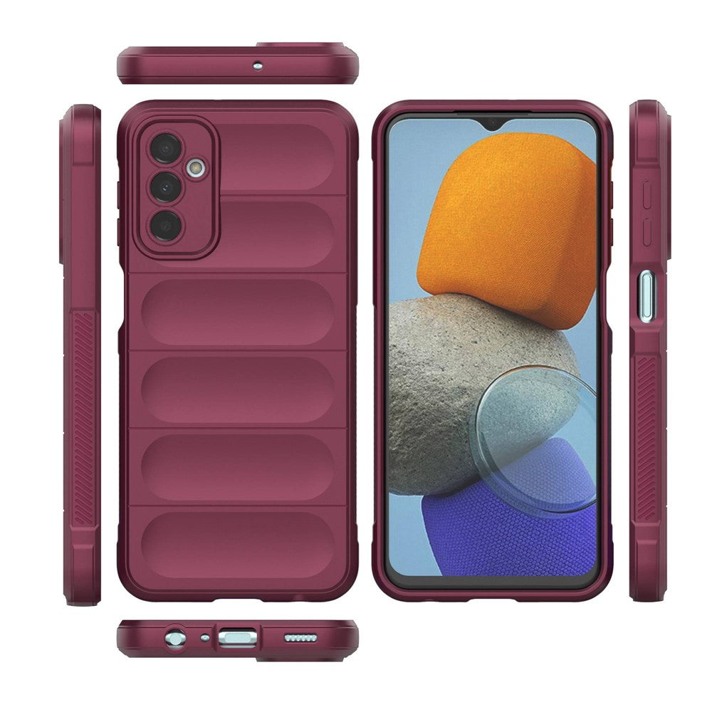 For Samsung Galaxy F23 5G/M23 5G Protective Case Anti-fall Shockproof Back Shell Flexible TPU Phone Cover - Wine Red