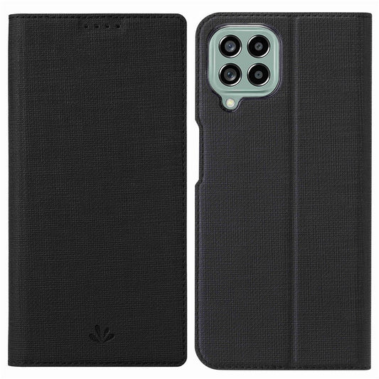VILI DMX Series for Samsung Galaxy M33 5G (Global Version) Stand Phone Case PU Leather Phone Shell Hands-free Anti-drop Cover with Card Holder - Black