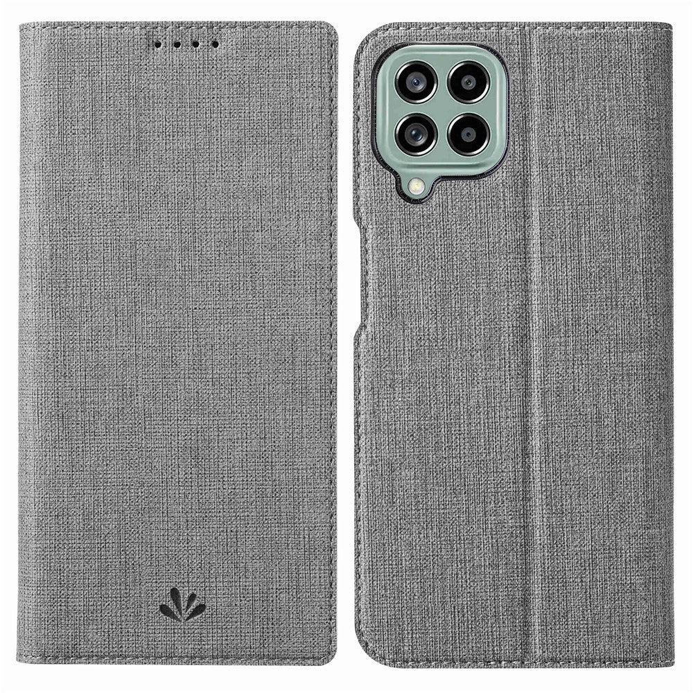 VILI DMX Series for Samsung Galaxy M33 5G (Global Version) Stand Phone Case PU Leather Phone Shell Hands-free Anti-drop Cover with Card Holder - Grey
