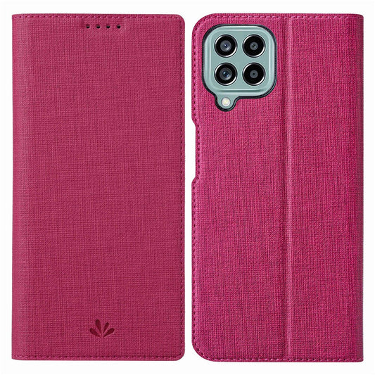 VILI DMX Series for Samsung Galaxy M33 5G (Global Version) Stand Phone Case PU Leather Phone Shell Hands-free Anti-drop Cover with Card Holder - Rose