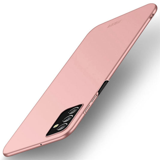MOFI JK PC Series-1 Shield for Samsung Galaxy M52 5G Cell Phone Case Matte Finish Hard PC Wear-resistant Protective Shell with Strap - Rose Gold