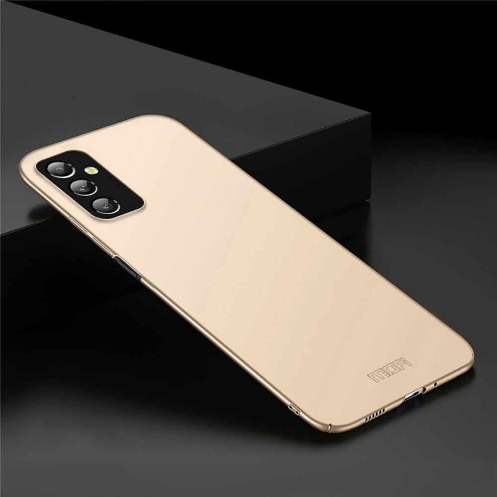 MOFI JK PC Series-1 Shield for Samsung Galaxy M52 5G Cell Phone Case Matte Finish Hard PC Wear-resistant Protective Shell with Strap - Gold