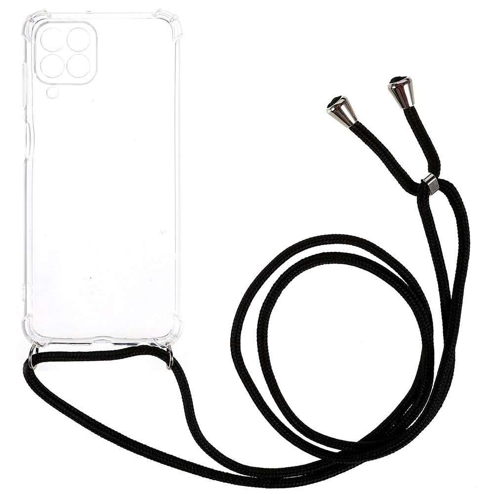 For Samsung Galaxy M33 5G (Global Version) Anti-drop Enhanced Corner Transparent TPU Phone Case with Lanyard