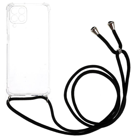 For Samsung Galaxy M33 5G (Global Version) Anti-drop Enhanced Corner Transparent TPU Phone Case with Lanyard