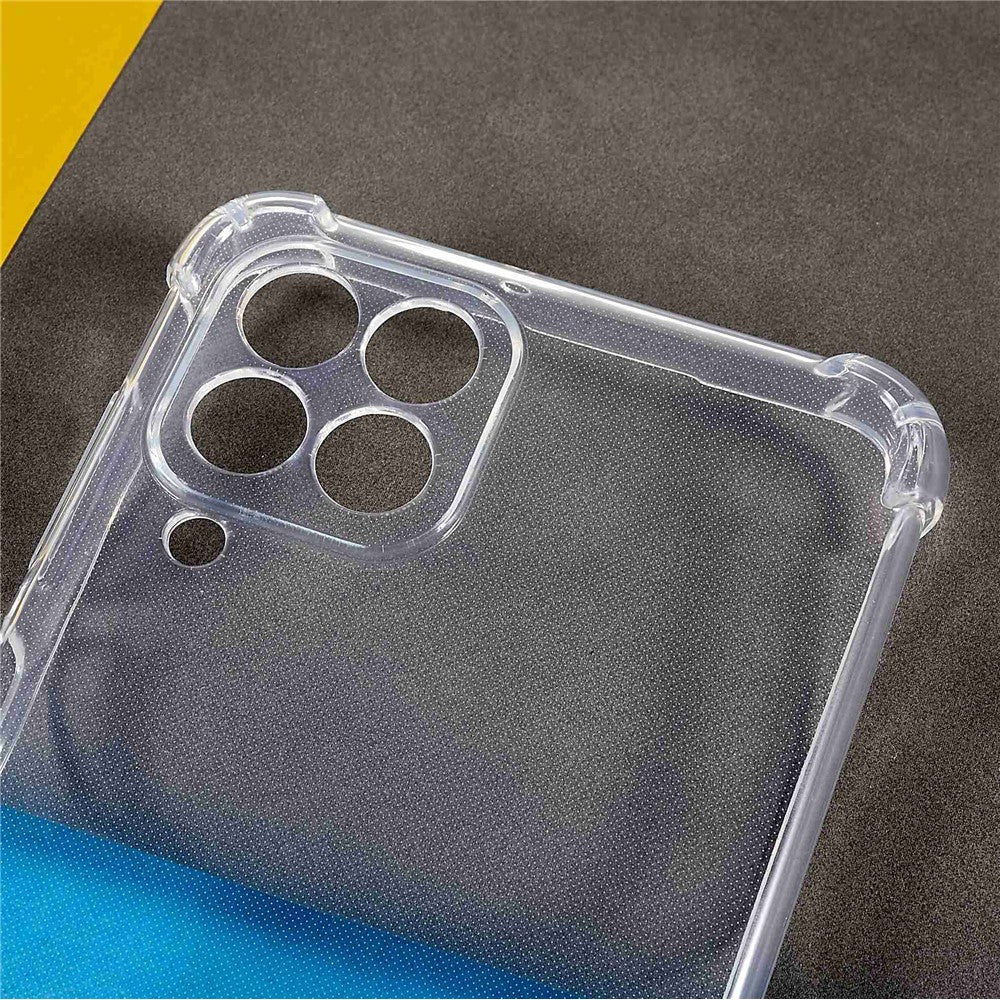 For Samsung Galaxy M33 5G (Global Version) Anti-drop Enhanced Corner Transparent TPU Phone Case with Lanyard
