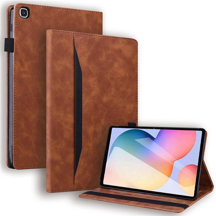 For Samsung Galaxy Tab S6 Lite (2020) / (2022) / (2024) Wear-resistant Tablet Case PU Leather Stand Wallet Folio Flip Shell with Pencil Holder - Brown