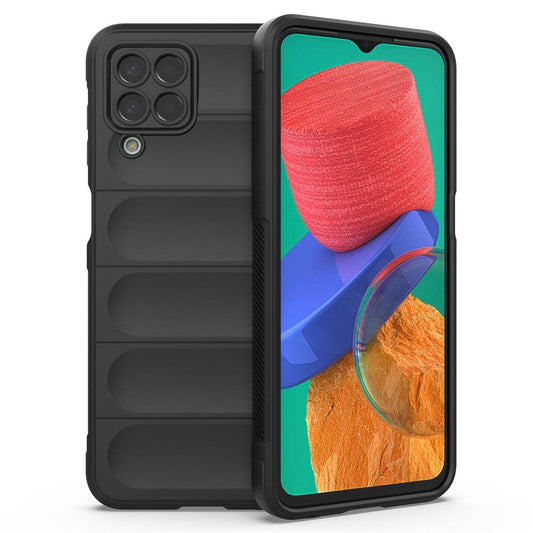 For Samsung Galaxy M33 5G (Global Version) Rugged Soft TPU Back Cover Anti-fall Mobile Phone Case - Black
