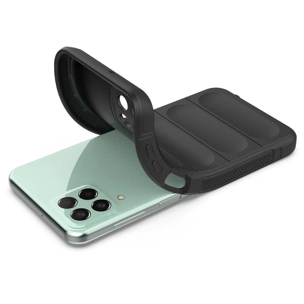 For Samsung Galaxy M33 5G (Global Version) Rugged Soft TPU Back Cover Anti-fall Mobile Phone Case - Black