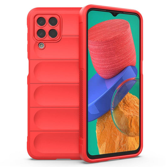 For Samsung Galaxy M33 5G (Global Version) Rugged Soft TPU Back Cover Anti-fall Mobile Phone Case - Red