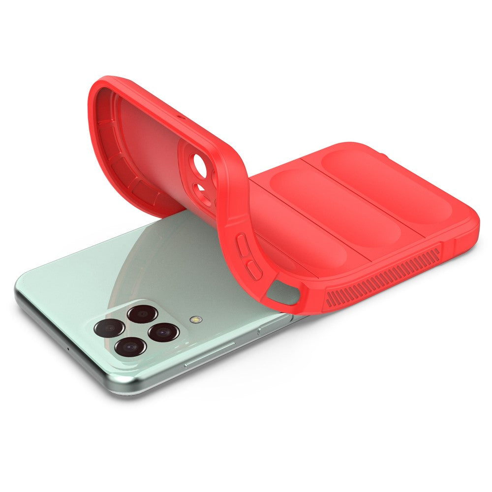 For Samsung Galaxy M33 5G (Global Version) Rugged Soft TPU Back Cover Anti-fall Mobile Phone Case - Red