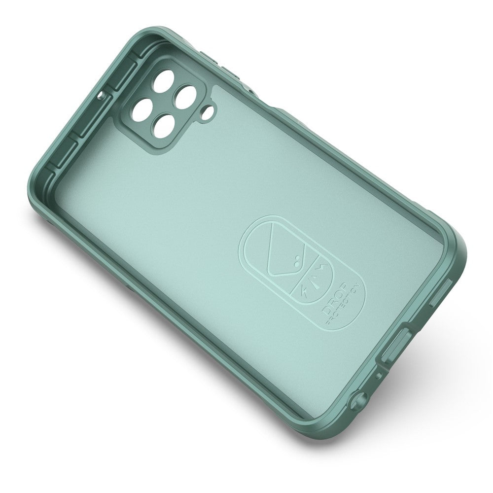 For Samsung Galaxy M33 5G (Global Version) Rugged Soft TPU Back Cover Anti-fall Mobile Phone Case - Green