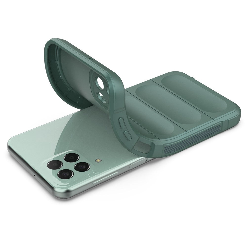 For Samsung Galaxy M33 5G (Global Version) Rugged Soft TPU Back Cover Anti-fall Mobile Phone Case - Green