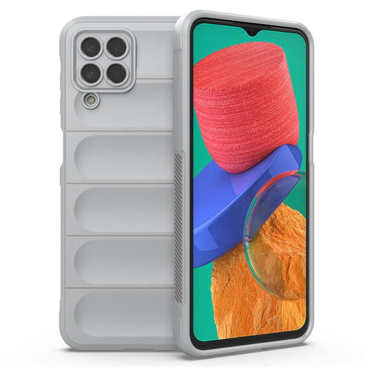 For Samsung Galaxy M33 5G (Global Version) Rugged Soft TPU Back Cover Anti-fall Mobile Phone Case - Light Grey