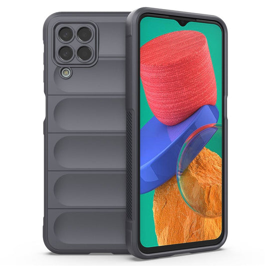 For Samsung Galaxy M33 5G (Global Version) Rugged Soft TPU Back Cover Anti-fall Mobile Phone Case - Dark Grey
