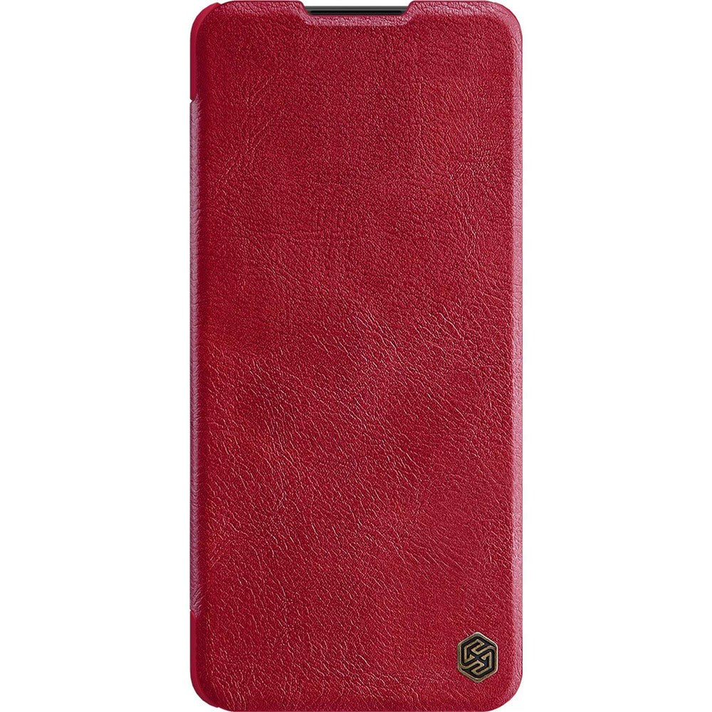 NILLKIN Qin Series for Samsung Galaxy M53 5G Scratch-resistant Anti-fall Card Holder PU Leather Shell Phone Case - Red