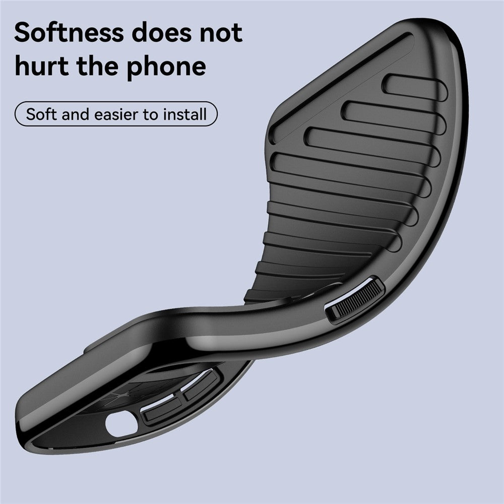 For Samsung Galaxy M53 5G Thunder Series Anti-wear Anti-fall Protective Cover Twill Texture TPU Non-slip Phone Case - Black