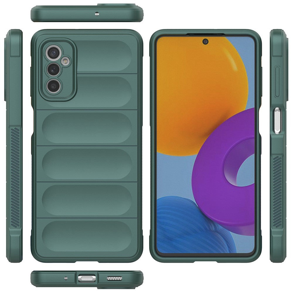 For Samsung Galaxy M52 5G TPU Shockproof Anti-slip Phone Case Precise Cutout Camera Protection Guardian - Green