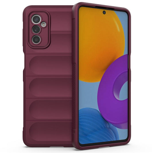 For Samsung Galaxy M52 5G TPU Shockproof Anti-slip Phone Case Precise Cutout Camera Protection Guardian - Wine Red