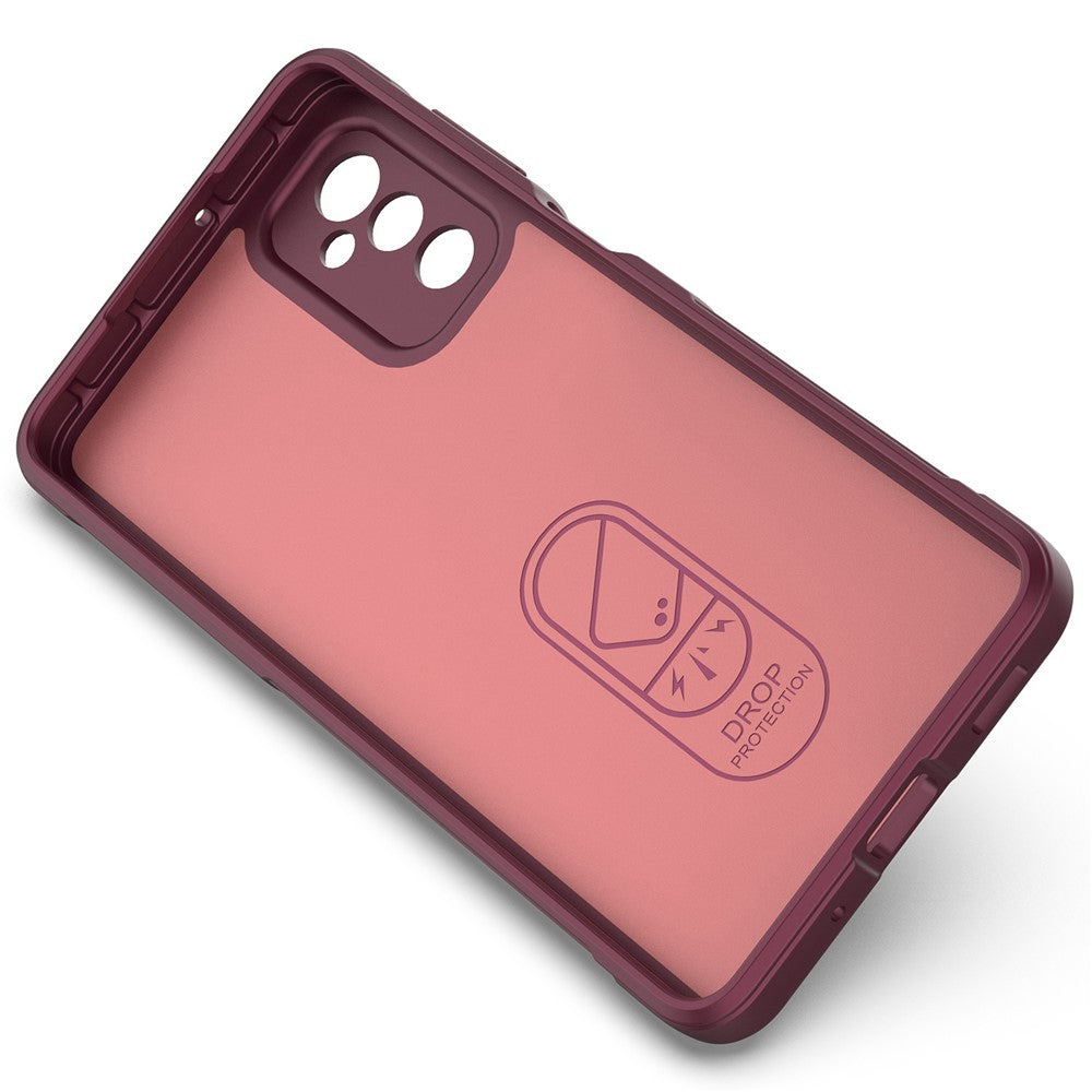 For Samsung Galaxy M52 5G TPU Shockproof Anti-slip Phone Case Precise Cutout Camera Protection Guardian - Wine Red