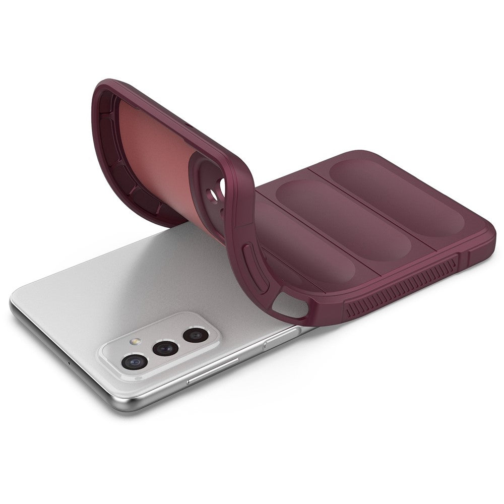 For Samsung Galaxy M52 5G TPU Shockproof Anti-slip Phone Case Precise Cutout Camera Protection Guardian - Wine Red