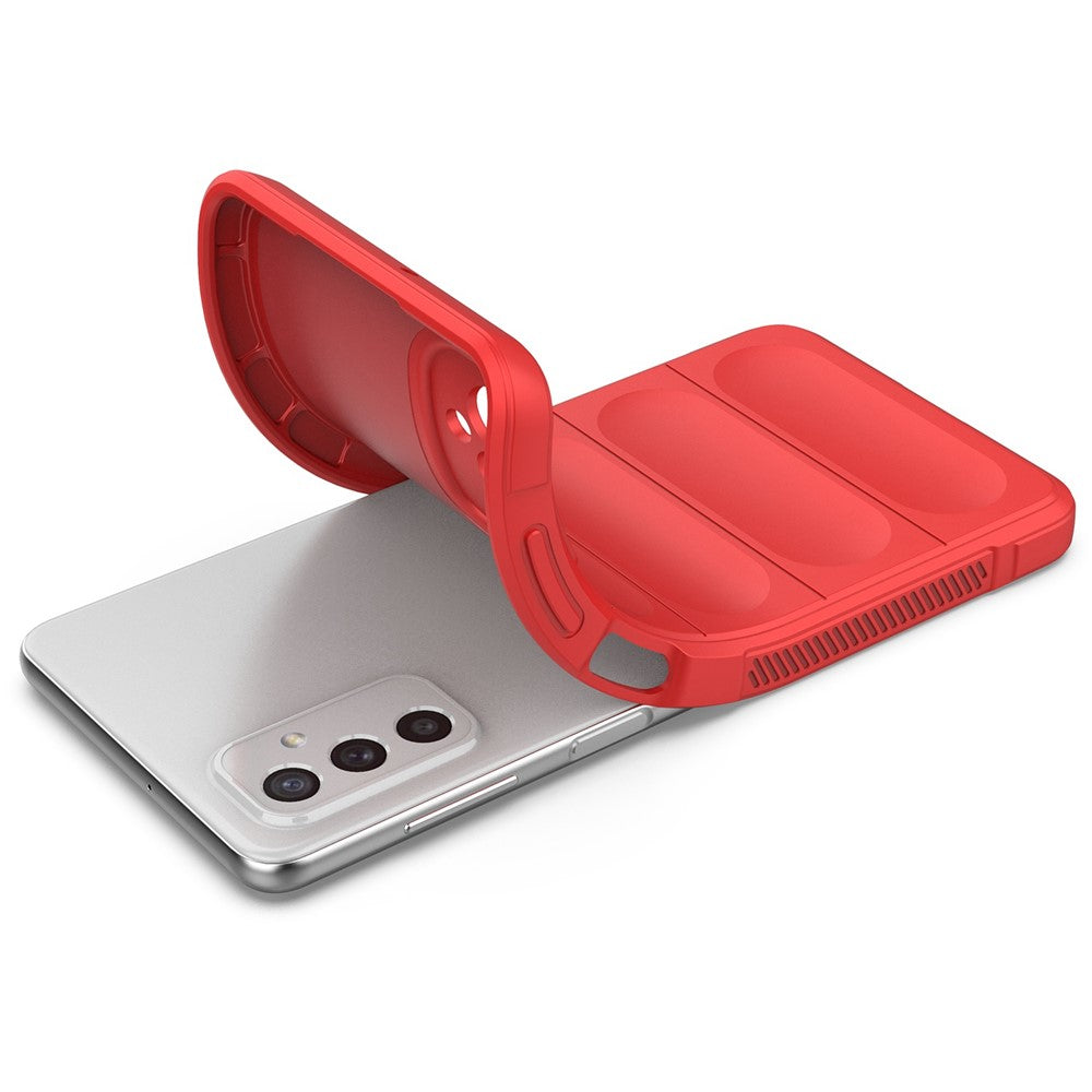 For Samsung Galaxy M52 5G TPU Shockproof Anti-slip Phone Case Precise Cutout Camera Protection Guardian - Red