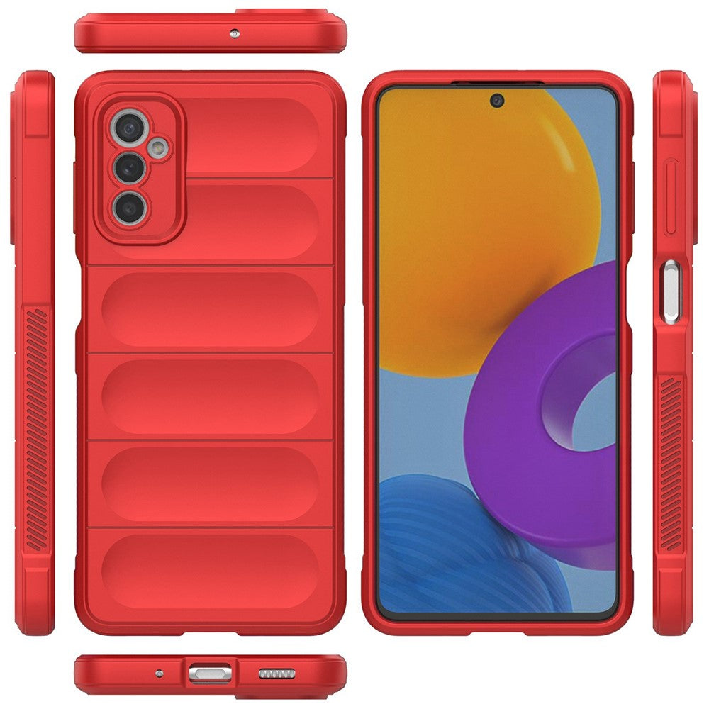 For Samsung Galaxy M52 5G TPU Shockproof Anti-slip Phone Case Precise Cutout Camera Protection Guardian - Red