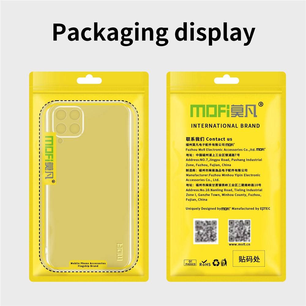 MOFI For Samsung Galaxy M53 5G Anti-fall TPU Phone Case Soft Crystal Clear Wear-resistant Mobile Phone Cover