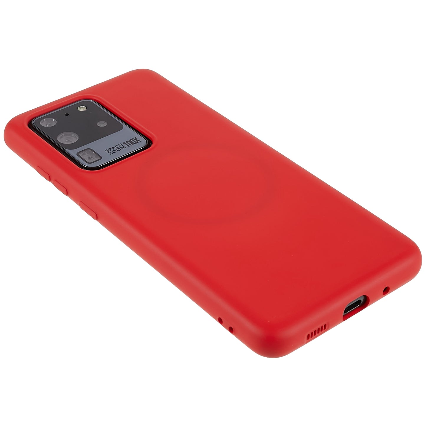 Liquid Series Magnetic Case for Samsung Galaxy S20 Ultra  Compatible with Magsafe, Anti-Slip Liquid Silicone TPU Protective Phone Cover - Red