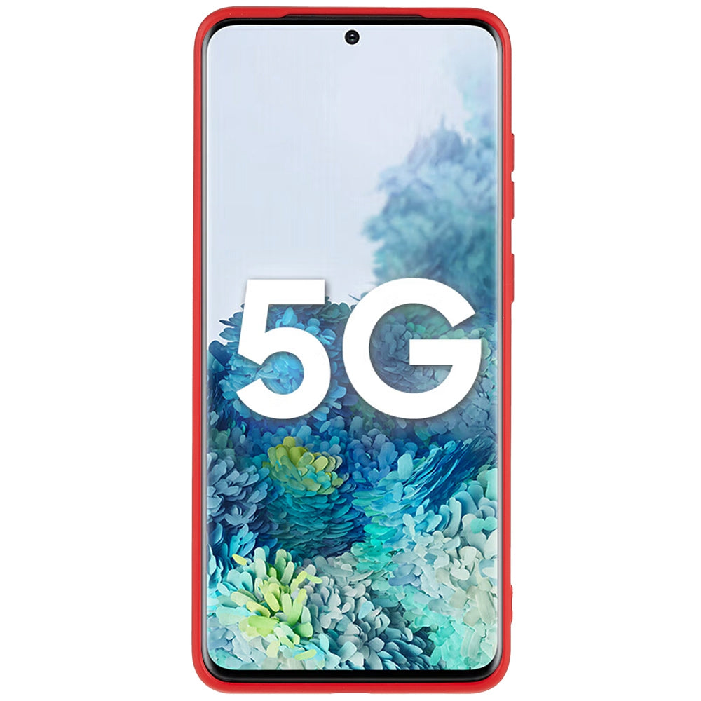 Liquid Series for Samsung Galaxy S20 Plus 4G / 5G Slim Magnetic Phone Cover Liquid Silicone TPU Edge Protective Anti-Scratch Case - Red