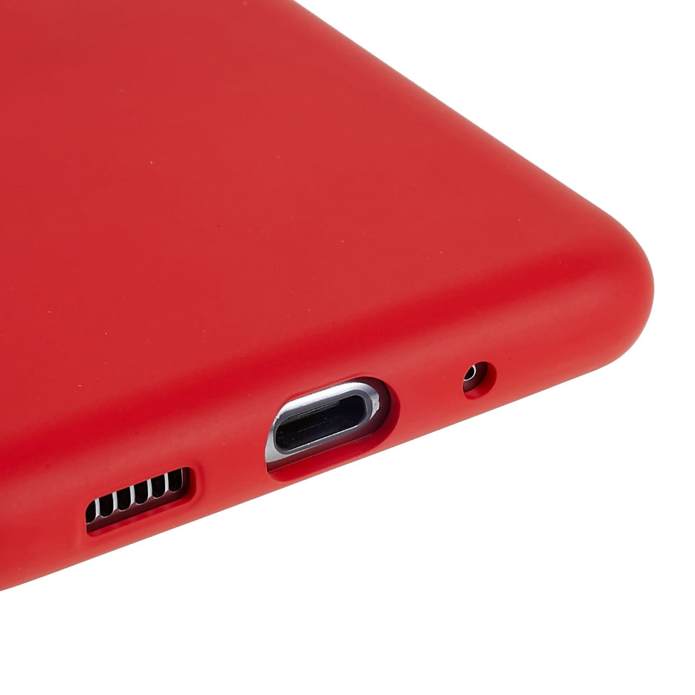 Liquid Series for Samsung Galaxy S20 Plus 4G / 5G Slim Magnetic Phone Cover Liquid Silicone TPU Edge Protective Anti-Scratch Case - Red