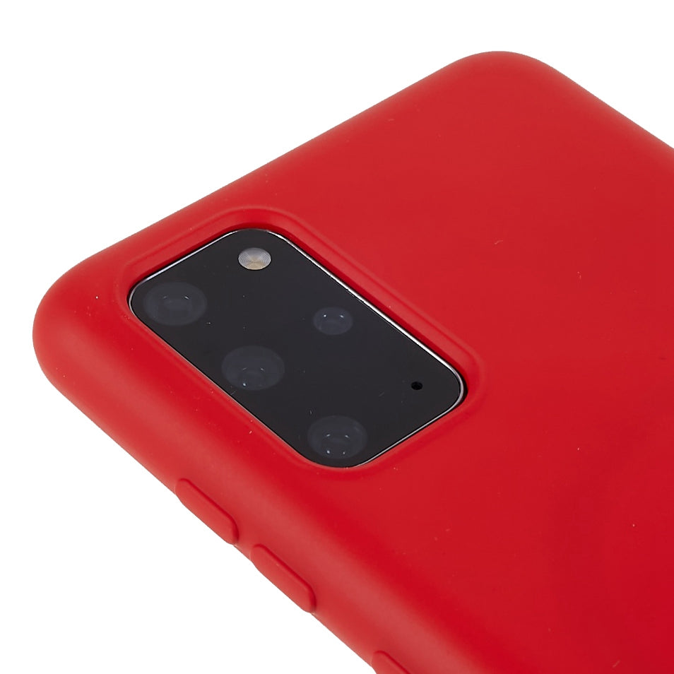Liquid Series for Samsung Galaxy S20 Plus 4G / 5G Slim Magnetic Phone Cover Liquid Silicone TPU Edge Protective Anti-Scratch Case - Red