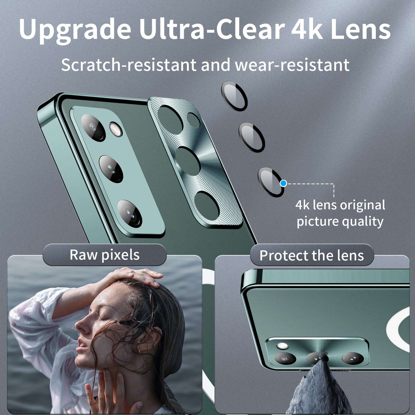 For Samsung Galaxy S20 FE 5G / S20 FE / S20 FE 2022 / S20 Lite Anti-drop Phone Cover TPU Back + Electroplating Metal Edge Integrated Lens Protection Matte Case - Green