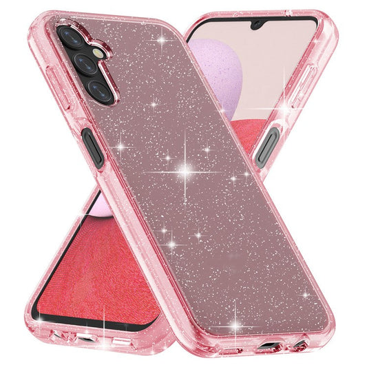 For Samsung Galaxy A14 5G / A14 4G Glittery Powder Soft TPU + Hard PC Protective Phone Case Shockproof Mobile Phone Back Cover - Pink