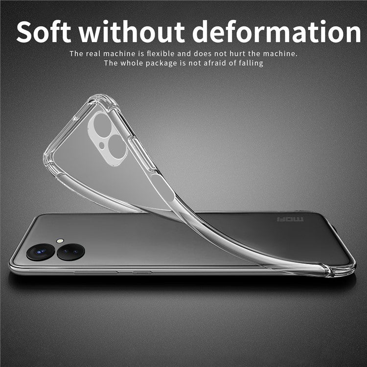 MOFI Shockproof TPU Phone Case for TECNO Spark 9 Pro 4G , Transparent Cellphone Back Protector Cover