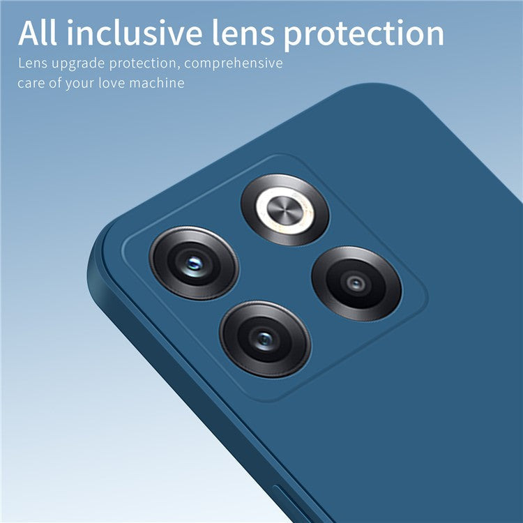 PINWUYO JK TPU-2 Series for OnePlus Ace Pro 5G / 10T 5G Phone TPU Case Fiber Flocking Lining Anti-drop Phone Cover - Dark Blue