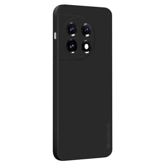 PINWUYO JK TPU-2 Series for OnePlus 11 5G Phone Case Fiber Flocking Lining Camera Lens Protection TPU Cover - Black