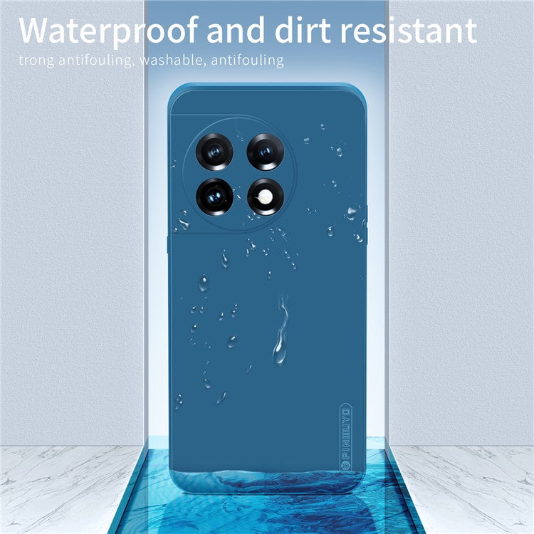 PINWUYO JK TPU-2 Series for OnePlus 11 5G Phone Case Fiber Flocking Lining Camera Lens Protection TPU Cover - Matcha Green