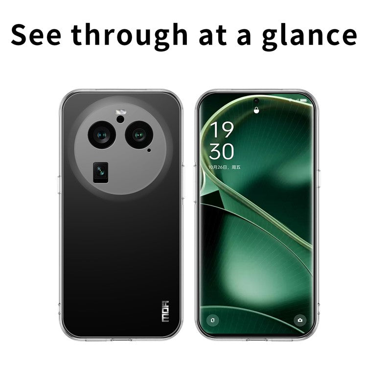 MOFI For Oppo Find X6 Pro Transparent Phone Case Shockproof Anti-drop TPU Phone Cover