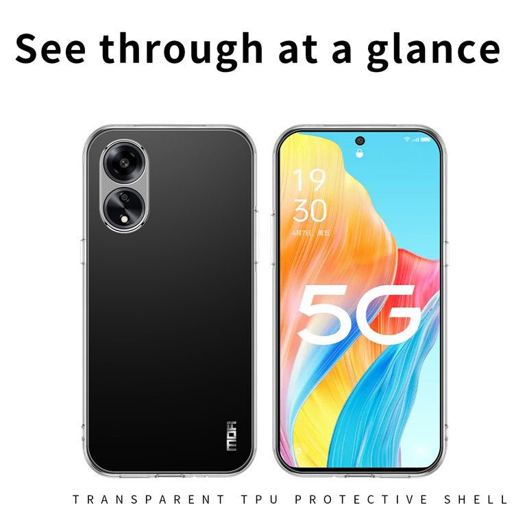 MOFI For Oppo A1 5G Transparent TPU Phone Case Anti-scratch Protective Phone Cover