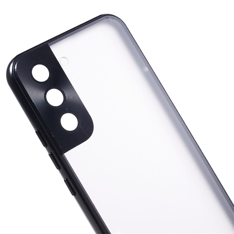 For Samsung Galaxy S22 5G Double Sided Tempered Glass Phone Case Secure Lock Magnetic Metal Frame Clear Cover - Black